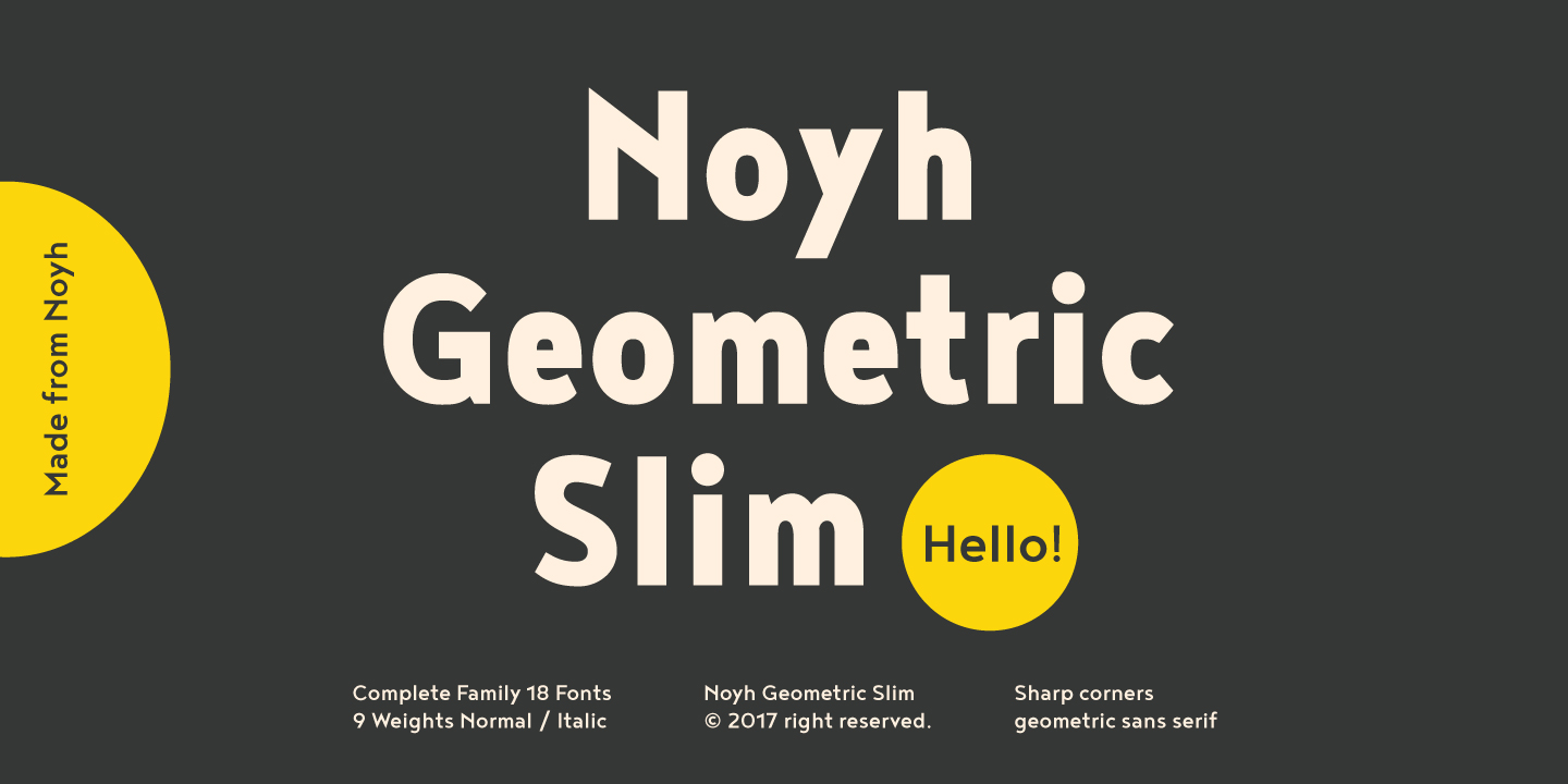 Beispiel einer Noyh Geometric Slim-Schriftart